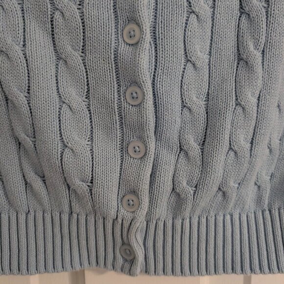 Brandy Melville Women’s Cropped Cable Knit Cotton Cardigan – Button Front, Small - Picture 4 of 8